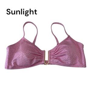 Time And Tru Womens Adjustable Straps Pink Textured Bikini Top XL (16-18)